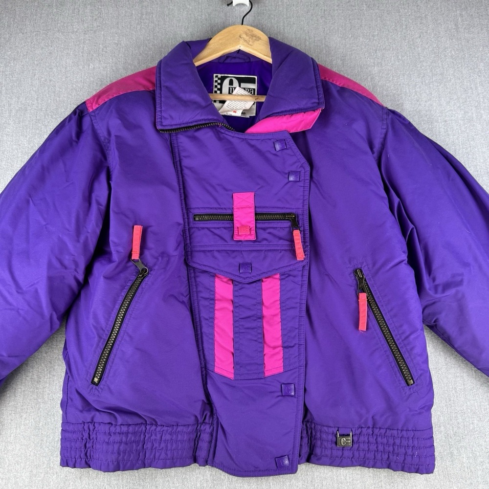 Vintage Helly Hansen Europa Ski Jacket Purple Pink‎ Sz 12 Made Korea 90s